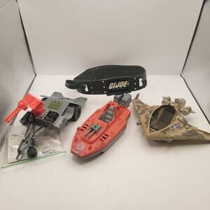 GI Joe Vehicle and Belt Set Tigerhawk Devilfish Road Toad Vehicle Toys 1986